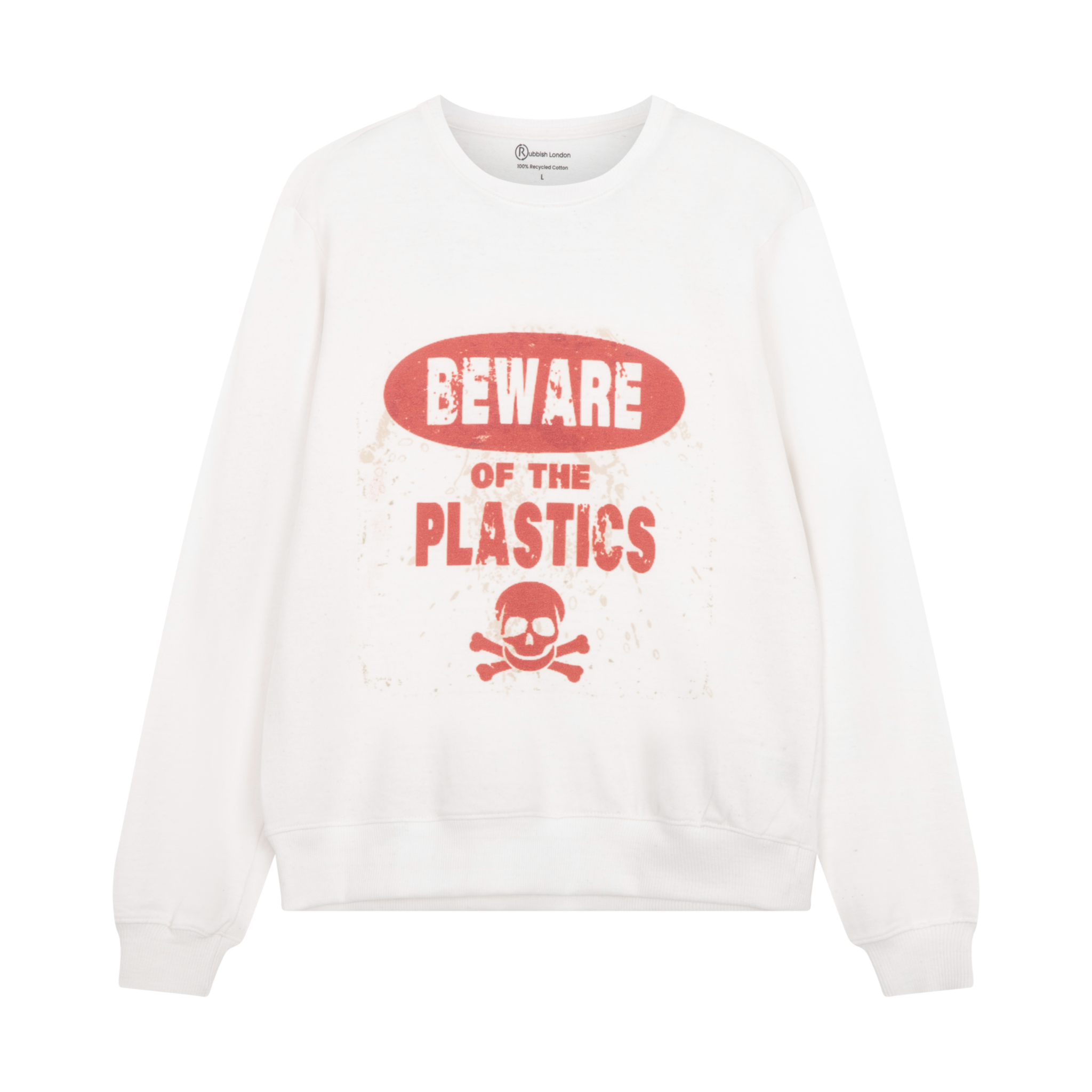 Beware of the Plastics 100% Recycled Cotton Fitted Sweatshirt
