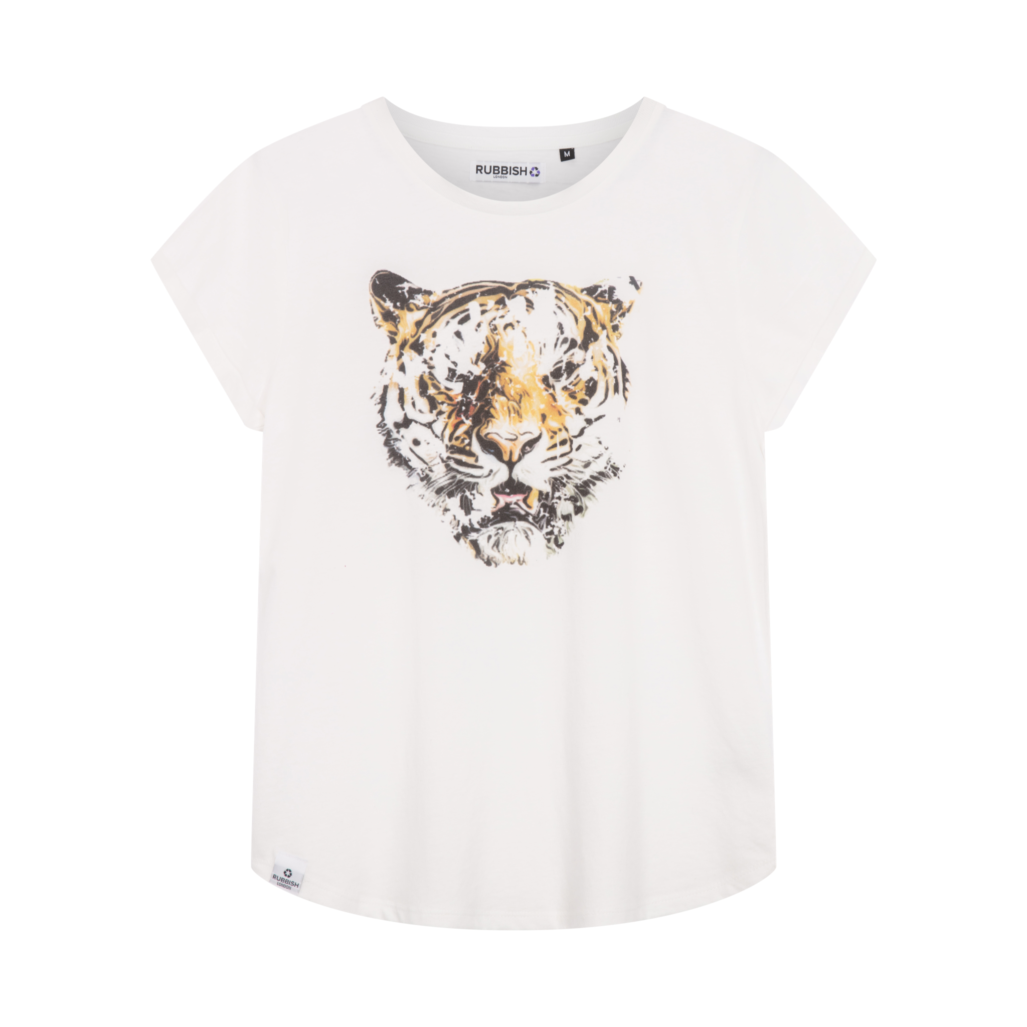 Disappearing Tiger Recycled Rolled Sleeve T-Shirt